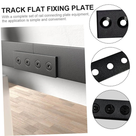 Beefy Barn Door Track Connector And Splice Plates, solid mending plates, flat straight brackets for seamless track joints