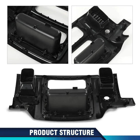 Dash Center Radio Bezel Trim Panel With Storage Box For Dodge Ram 1500 2002-2005, ABS plastic, multiple views.