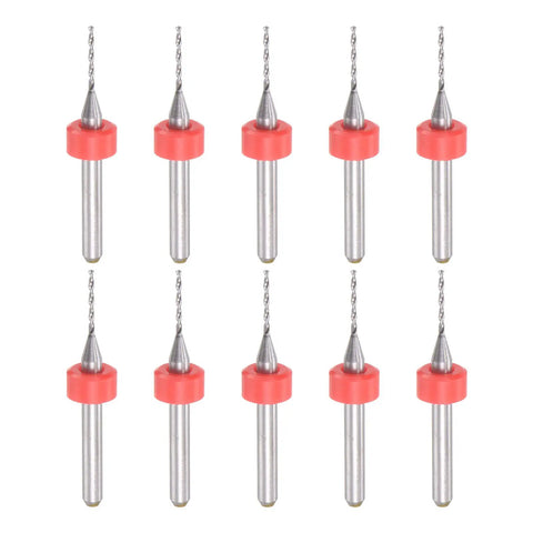 0.9mm Solid Tungsten Carbide PCB Drill Bit Set With 1/8 Inch Shank, 38mm Length, Pro Grade Hardness And Wear Resistance, 10 Pieces