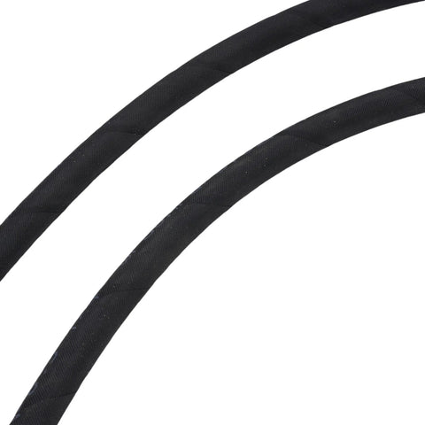 Excavator diverter valve hoses, two black braided hydraulic lines for 1-2 ton mini excavator.