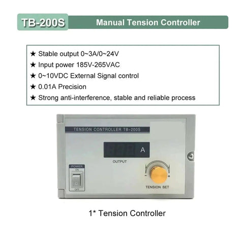 Front view of TB-200S manual tension controller with LED display and settings dial