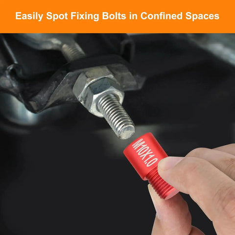 Using 55 Pieces Nut And Bolt Thread Checker Kit With 25 Metric And 30 Standard Gauges in tight spaces
