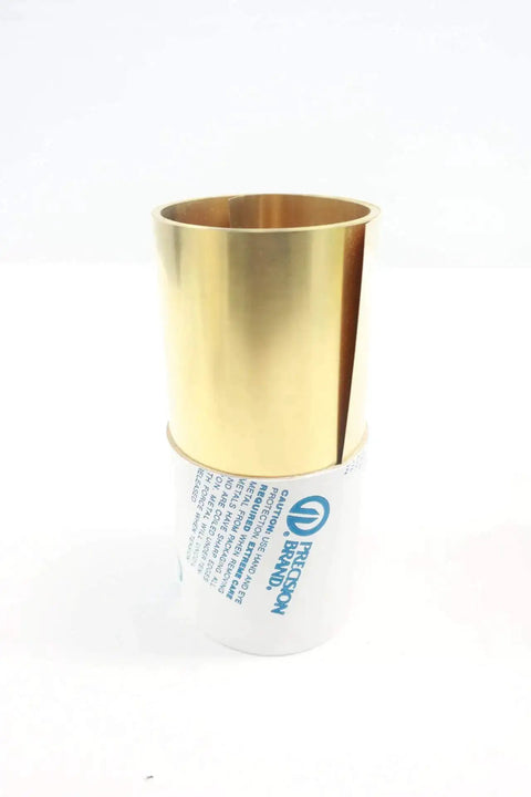 Brass Shim Stock Roll 6 Inch By 100 Inch 0.010 Inch Gauge Model 17415 for DIY metalworking and machinist shimming, rolled view
