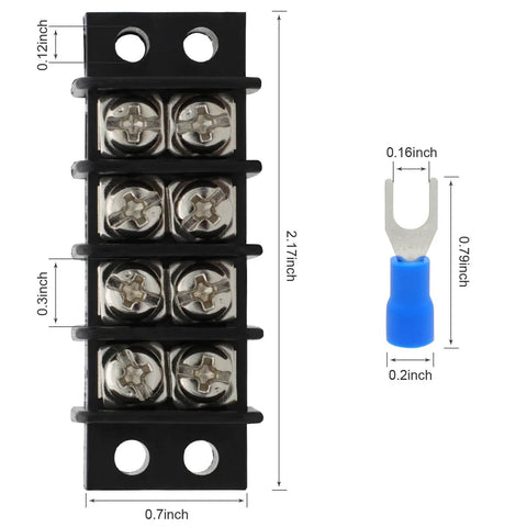 Dual Row Termina Dual Row Terminal Block Kit, 2 Pack, 4 Circuits, 20-30...
