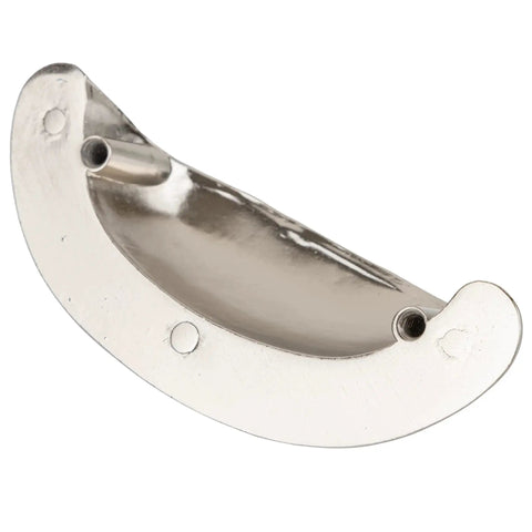 Baroque Scroll Work Brushed Nickel Cup Pull For Cabinets And Drawers, 2-1/2 Inch Centers, showing back and attachment points