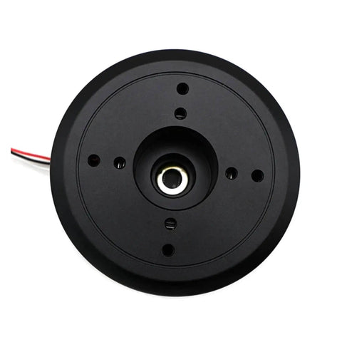 Front view of Workhorse High Torque Low Speed Flat Motor With Brushless DC Drive And Encoder Based Turntable Servo in black