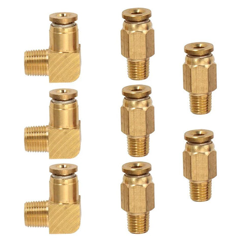 Brass air line fittings set for Eaton Fuller transmissions, push-in connections
