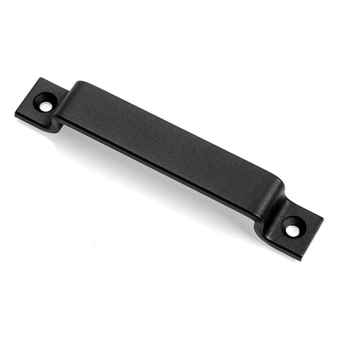 6-1/2 Inch Sliding Barn Door Handle Pull Set Of 4 In Black Steel For Doors Gates Garages Sheds And Closets, Anti Rust Carbon Steel Construction With Frosted Finish, Modern Sleek Design For Interior And Exterior Use