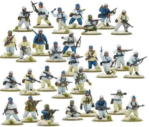 Winter Fallschirmjaeger Bolt Action Platoon Miniatures Pack Paintable 28mm WW2 German Paratroopers assembled and painted for gaming