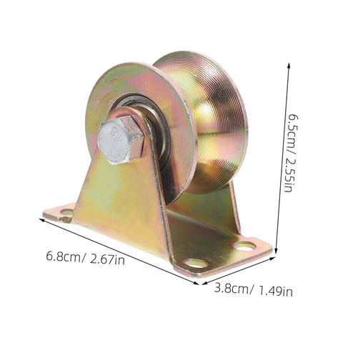 Side view of Two Pack Be Beefy Heavy Duty Pulley Blocks For Rope Sliding Door Track System, Industrial Grade Fixed And Moving Pulleys