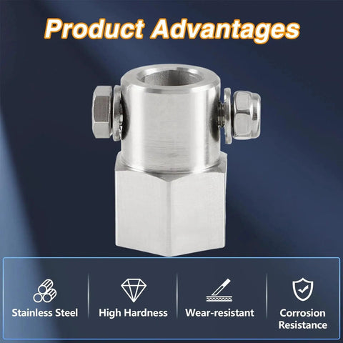 Stainless Steel Trailer Jack Crank Cordless Drill Adapter With Half Inch Socket, showing corrosion-resistant design.