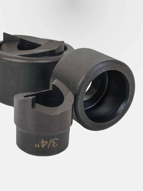 Manual Knockout Hole Punch Driver Kit with 3/4 inch dies for conduit installations, featuring clean and precise KO tool.
