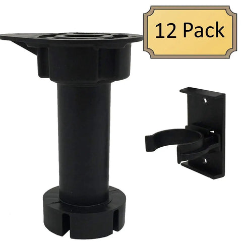 Heavy Duty Cabinet Leveler Legs 12 Pack, 330 Lb Per Leg, Adjustable Height From Three And Seven Eighths Inches To Six Inches