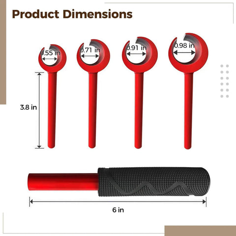 4 In 1 Door Hinge Gap Adjustment Tool Set with 0.55 in, 0.71 in, 0.91 in and 0.98 in wrenches for precise alignment and smooth swing.