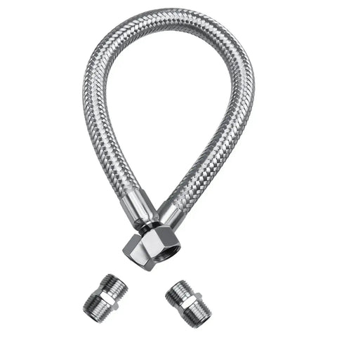 1/2 Inch NPT Male 20 Inch Compressor Jumper Hose with Dual Swivel Fittings, Industrial Grade Stainless Steel, Heavy Duty Air Line Connector