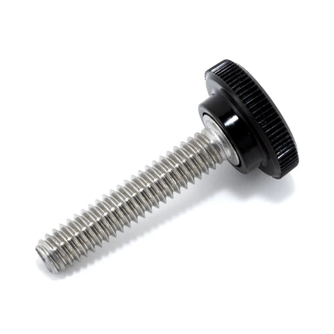 1/4-20 Stainless Steel Thumb Screws With Black Knurled Round Plastic Knob, 1-1/4 Inch Length, Standard Coarse Thread