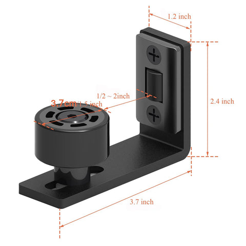 Heavy Duty Floor Guide For Sliding Barn Doors With Double Wheel Bottom Roller Wall Mount System No Punching Required Black 1 Pack