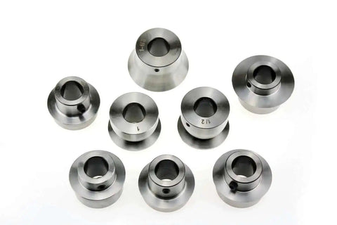 Bead Roller Round Over Die Set Cr12, 12 Piece Complete Kit for Sheet Metal Panels and Edges, shown laid out