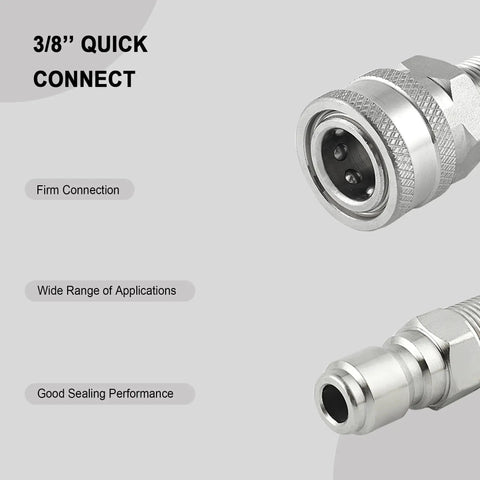 Close-up of 3/8 inch quick connect for heavy duty ball valve for pressure washer with hot water capability stainless steel body.