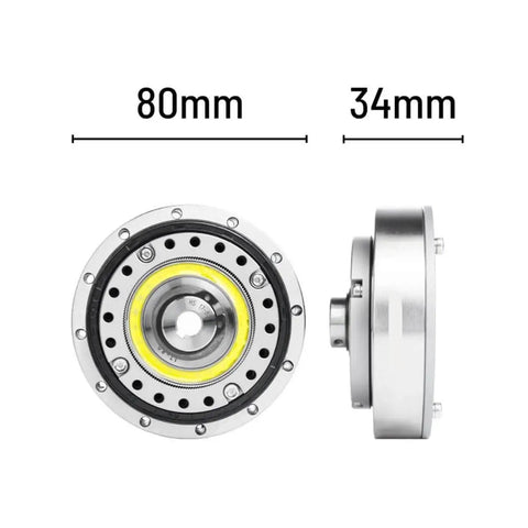 Harmonic Drive SHF-17-I Strain Wave Gearbox High Torque Servo Motor for Automated Robotic Arm, 80mm diameter, side view