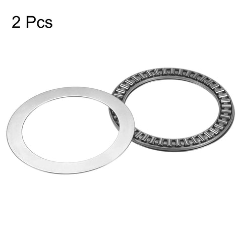 uxcell AXK75100 thrust needle roller bearings with washers, 75mm bore, 100mm OD, 4mm thick, 2 pcs