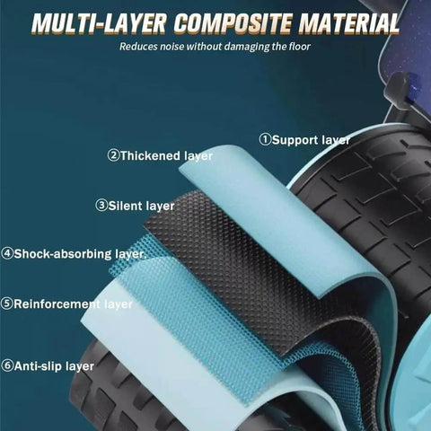Layered view of material composition in 2026 Ab Roller with Timer and Knee Mat, showcasing multi-layer grip and support structure.