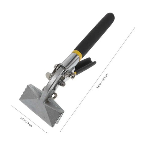 3 Inch Hand Seamer Tool for Sheet Metal Bending and Seaming, lightweight metal bender with straight jaw, black handle, side view