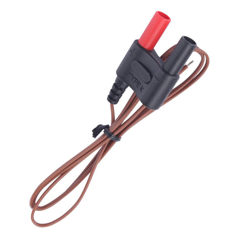 Type K thermocouple bead probe with clamp, brown lead, red/black banana plugs, Trek brand