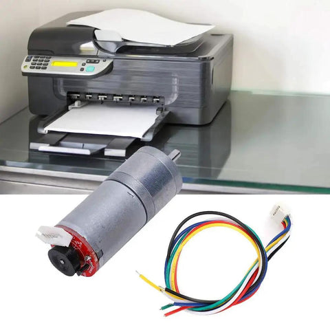 DC Gear Motor With Encoder 12V Stainless Steel High Torque Micro Speed Reducer Geared Motor 300 RPM with wiring
