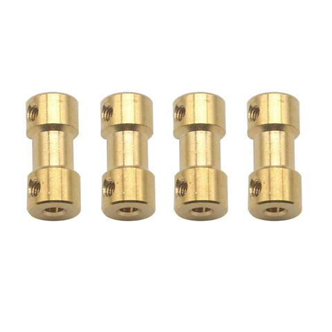 4 brass motor shaft couplings with set screws for 3.17mm to 3.17mm RC shafts