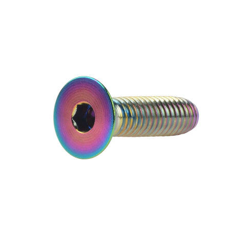 Titanium M4x15mm Countersunk Flat Head Hex Socket Cap Screws Pack Of 6 Multicolor 6Al4V Titanium Alloy DIN7991 For Bikes