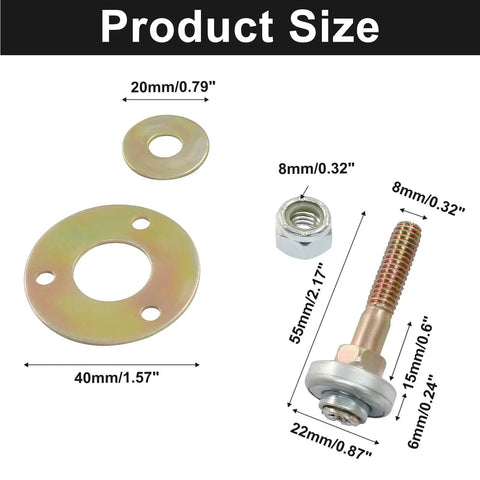 Eight Piece M8x55mm Rocking Chair Bearing Kit With Screws Bolts And Washers Cap Nuts For Stable Furniture Connection
