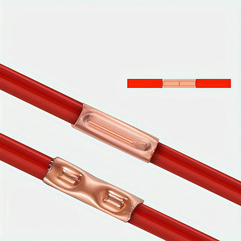 Premium Wire Ferrules Kit 250Pcs, 7 Size Non Insulated Copper Crimp Connectors for DIY Projects and Pro Wiring close-up view