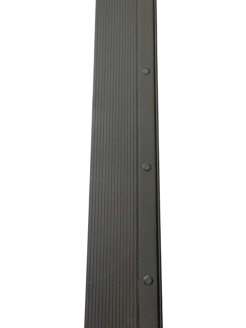 Close-up of Black Adjustable Aluminum Threshold, heavy-duty use with hidden screw design for residential and commercial applications.