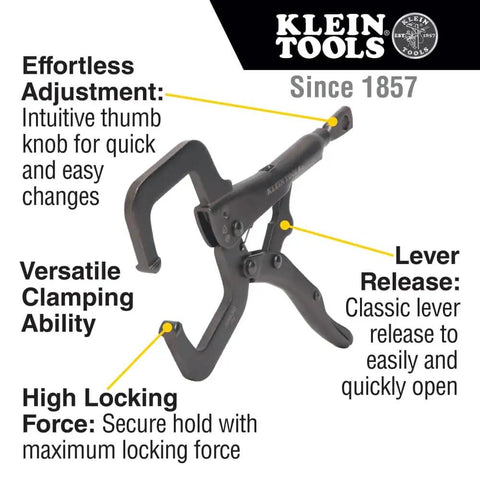 6 Inch C Clamp Locking Pliers With Standard Jaws And Intuitive Thumb Knob For Home Shop And Woodworking Projects, black tool