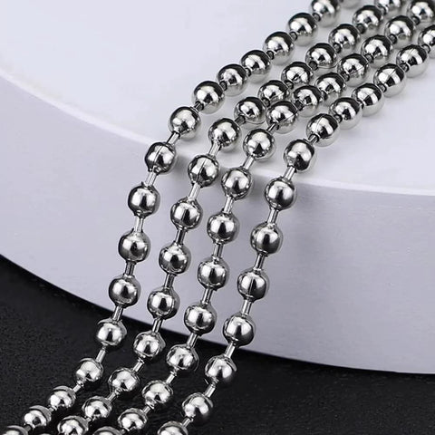 Close-up of 5 Meter Beaded Stainless Steel Roller Blind Chain With 12 Connectors Ball Chain Extender For Roller Blinds And Extensions