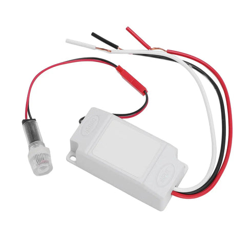 Outdoor Dusk To Dawn Photocell Light Switch With Auto On Off Sensor IP33, white wiring device, compatible with LED incandescent lamps
