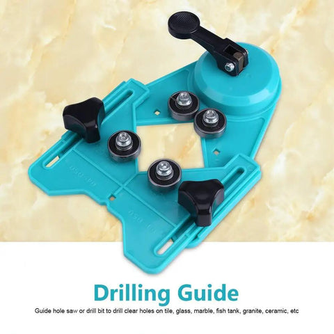 Pro Grade Adjustable Drill Hole Locator With Vacuum Base Sucker, Hole Saw Jig for ceramic tile, glass, marble, porcelain.