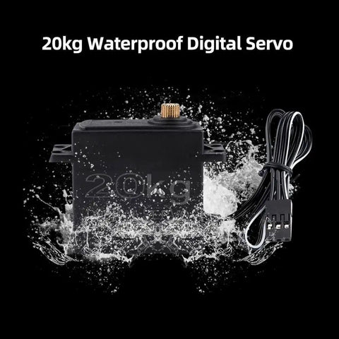 20kg waterproof digital servo in water splash display, part of 4300Kv Brushless Motor With 60A ESC, 20Kg Servo, And 25T Servo Arm For 1/8 And 1/10 RC Cars And Boats
