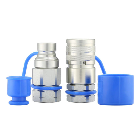 Measureman blue dust caps for 1/2-in flat-face hydraulic quick-connect couplers, 4 rubber covers