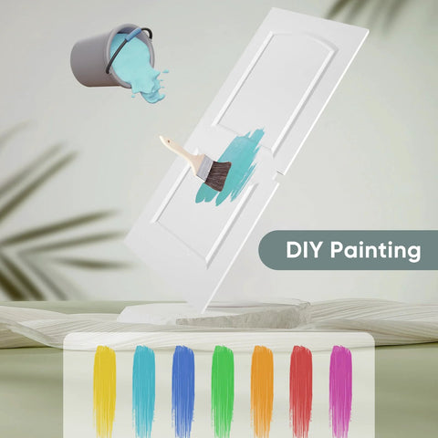 Smooth Sliding Pocket Door Kit 24x80 With Raised 2 Panel Arch Top White Primed Door Slab shown in paint illustration.