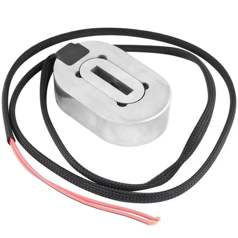 JADODE trailer brake magnet kit, 12-1/4 in, silver metal magnet with black braided wiring and red leads.