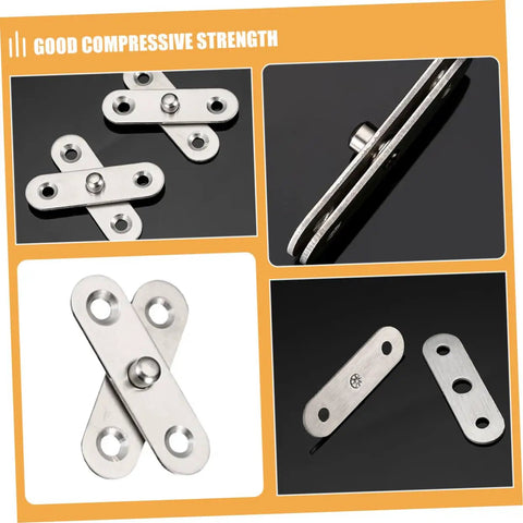 360 Degree Rotatable Hidden Door Pivot Hinges Set Stainless Steel For Secret Door Applications displayed in multiple angles