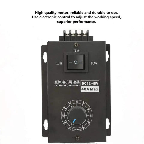 Front view of Beefy DC Motor Speed Controller For Power Projects 12V To 48V 40A PWM Brush Motor Governor Speed Control Module
