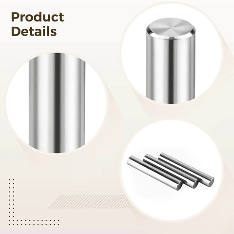 72 Pack 3Mm Bearing Steel Dowel Pins For Precise Alignment, Hardened Cylindrical Dowel Pins with Ground Finish