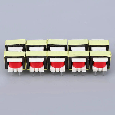 Front view of 10 Pack Audio Isolation Transformers For Voltage Amplification And Power Output, 1300 To 8 Impedance Ratio, EE14 Core