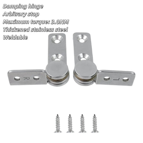 Three Newton Meter Torque Shaft Damping Hinges For Folding Tables Cabinets Doors And Windows, 0.68 Inch Shaft, 304 Stainless Steel