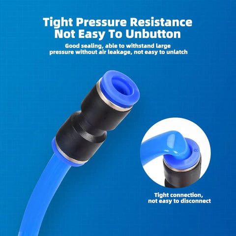 CGELE quick-connect air hose fitting on blue hose; black connector with silver metal ring and blue cap