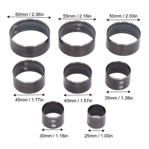 Eight Piece Round Leather Cutting Die Set With Alloy Steel Punching Tools 25 To 60mm showing different die sizes arranged