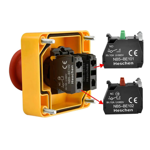 Red Weatherproof Emergency Stop Push Button Switch 660V 10A With Box And Key 1NO 1NC Heavy Duty Pro Grade Industrial Safety Stop Control
